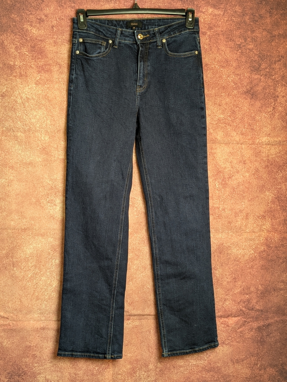 Quince Bella Stretch Straight Jeans Women’s 28x30 Deep Rinse High Rise